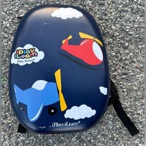 I play I learn book bag Kids Backpack with Airplane Design - Blue and Red